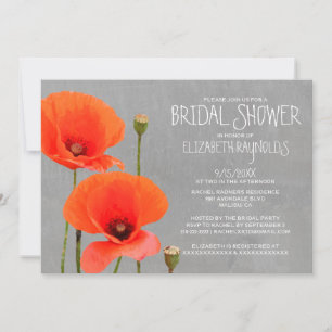Poppy Bridal Shower Invitations Kaart