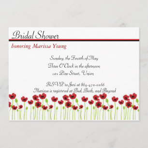 Poppy Bridal Shower-uitnodiging Kaart