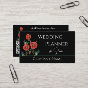 Poppy bruiloft Planner Florist Visitekaartje