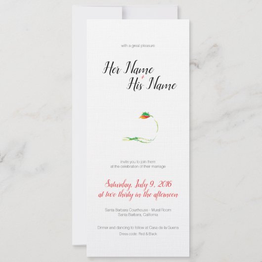 Poppy bruiloft uitnodiging (Achterkant)