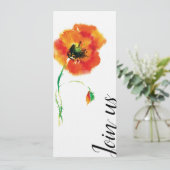Poppy bruiloft uitnodiging (Staand voorkant)