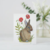 "Poppy Bunny" Briefkaart (Staand voorkant)