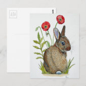 "Poppy Bunny" Briefkaart (Voorkant / Achterkant)