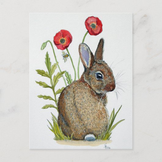 "Poppy Bunny" Briefkaart (Voorkant)