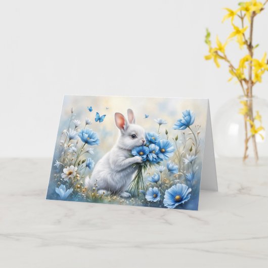 Poppy Bunny Kaart (Gele Bloem)