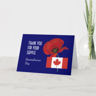 Poppy   CANADA Veterans   HERDENKINGSDAG Bedankkaart