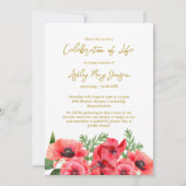 Poppy Celebration of Life Funeral Kaart (Voorkant)
