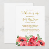 Poppy Celebration of Life Funeral Kaart (Voorkant / Achterkant)