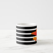 Poppy Chic Zwarte Strepen Monogram Espresso Kop (Voorkant)
