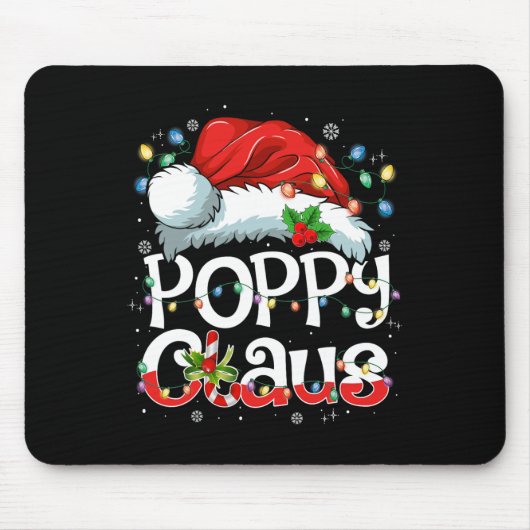 Poppy Claus Kerstmis Kerstman Bijpassende Familie  Muismat (Voorkant)