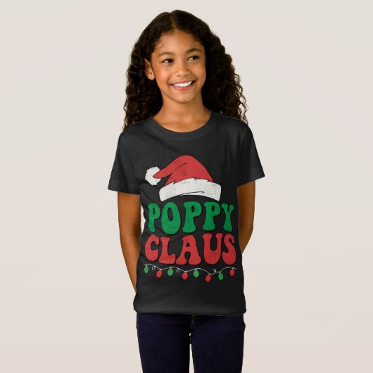Poppy Claus Kerstmis Lichten Familie Matching T-shirt (Voorkant volledig)
