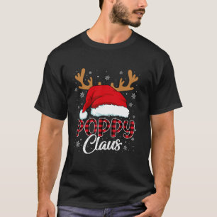 Poppy Claus Santa Hat Rendier Red Plaid Matching T-shirt