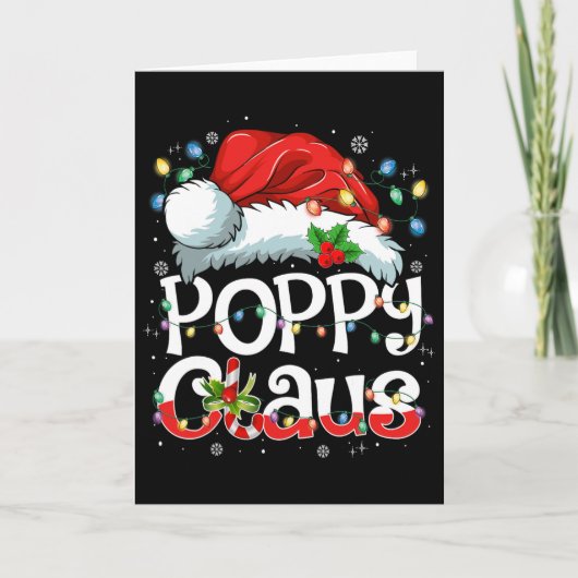 Poppy Claus Xmas Santa Matching Family Christmas P Kaart (Voorkant)