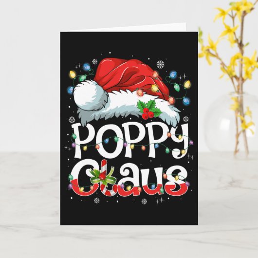 Poppy Claus Xmas Santa Matching Family Christmas P Kaart (Gele Bloem)