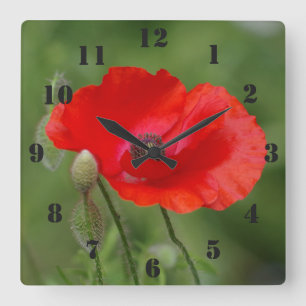 Poppy Clock Vierkante Klok