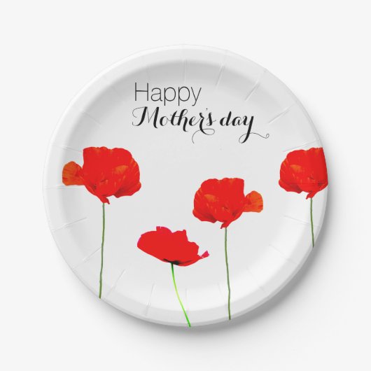 POPPY Collectie 04 Moederdag Borden papier Papieren Bordje (Voorkant)