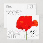 POPPY Collectie 25e Verjaardag Save the Date Aankondigingskaart (Voorkant / Achterkant)