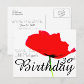 POPPY Collectie 30e verjaardag Bewaar de datum Aankondigingskaart (Voorkant / Achterkant)