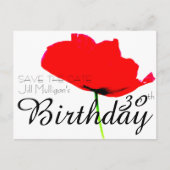 POPPY Collectie 30e verjaardag Bewaar de datum Aankondigingskaart (Voorkant)