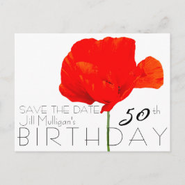 POPPY Collectie 50ste verjaardag Bewaar de datum Aankondigingskaart