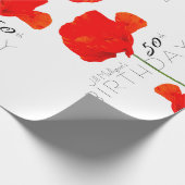 POPPY Collectie 50th Birthday gepersonaliseerde WP Cadeaupapier (Hoek)