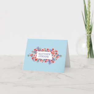 Poppy Collectie met spun Sugar Blue Background I Bedankkaart