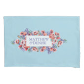 Poppy Collectie met spun Sugar Blue Background I Kussensloop (Voorkant-Links)