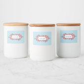 Poppy Collectie met spun Sugar Blue Background Voedselcontainer Etiket (Flessen)