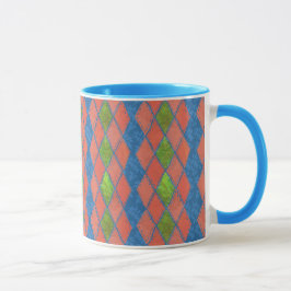 Poppy Colors Faux-patchwork Ringer Coffee Mok