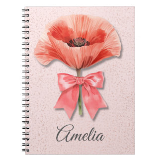 Poppy Coquette Notebook | Pink Floral Journal Notitieboek