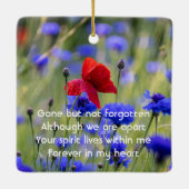 Poppy Cornflower Meadow Memorial Pocket Keepsake Keramisch Ornament (Achterkant)