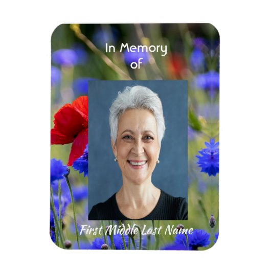 Poppy Cornflower Meadow Memorial Pocket Keepsake Magneet (Verticaal)