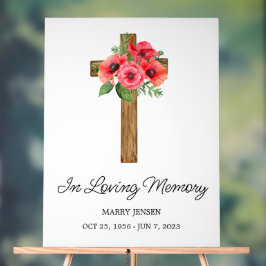 Poppy cross Memorial Funeral Acryl Bord