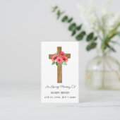 Poppy Cross Memorial Funeral Prayer Card Visitekaartje (Staand voorkant)