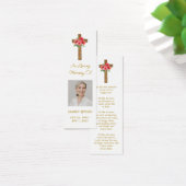 Poppy Cross Photo Funeral Bookmark Mini Visitekaartjes (Bureau)