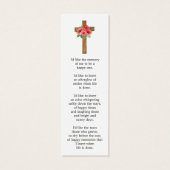 Poppy Cross Photo Funeral Bookmark Mini Visitekaartjes (Achterkant)