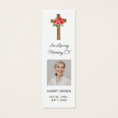 Poppy Cross Photo Funeral Bookmark Mini Visitekaartjes (Voorkant)