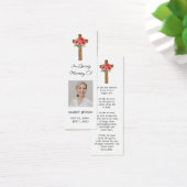 Poppy Cross Photo Funeral Bookmark Mini Visitekaartjes (Bureau)
