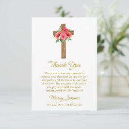 Poppy Cross Sympathy Thank You Card Bedankkaart