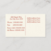 Poppy Custom Church Visitekaartje (Achterkant)