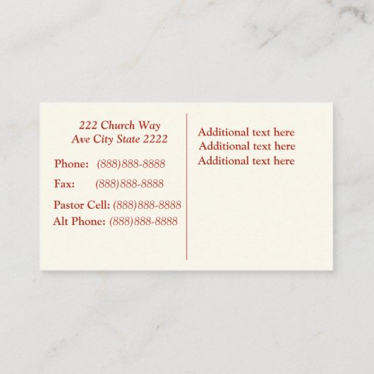 Poppy Custom Church Visitekaartje (Achterkant)