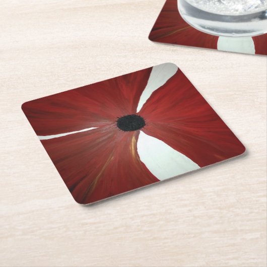 Poppy Custom Square-Onderzetters Kartonnen Onderzetters (Schuin)