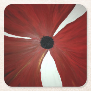 Poppy Custom Square-Onderzetters Kartonnen Onderzetters