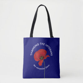 Poppy Dank jullie veteranen Tote Bag