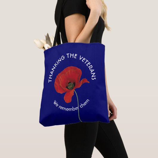 Poppy Dank jullie veteranen Tote Bag (Dichtbij)