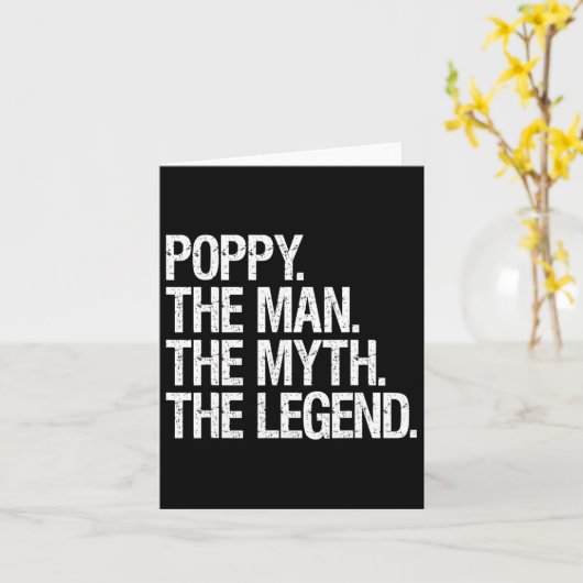 Poppy De Man De Mythe De Legende Grappige Vader Ge Kaart (Gele Bloem)