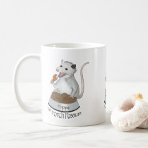 Poppy de Porch Possum Coffee Mok, wit