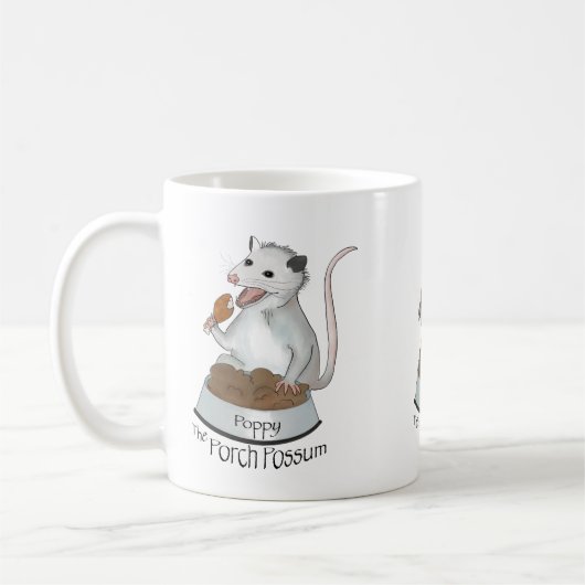 Poppy de Porch Possum Coffee Mok, wit Koffiemok (Links)