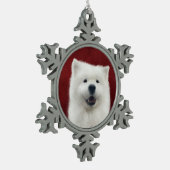 Poppy de samojeed tin sneeuwvlok ornament (Links)