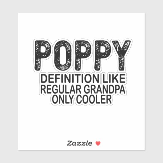 POPPY-definitie zoals standaard opbergvak Sticker (Vel)